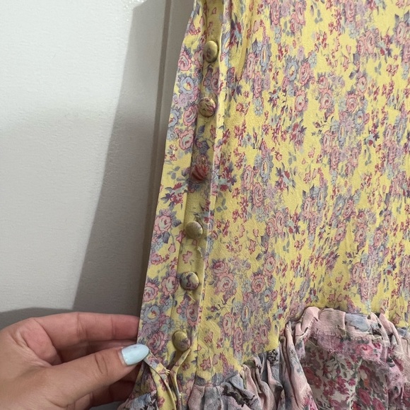 LoveShackFancy Pink Floral Silk Marceline Dress Size 4 US $375 - Picture 7 of 12